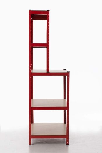 Rack enfichable avec établi 2+3 rouge 30x100x200 métal rouge métal 2