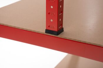 Rack enfichable avec établi 2+3 rouge 30x100x200 métal rouge métal 4