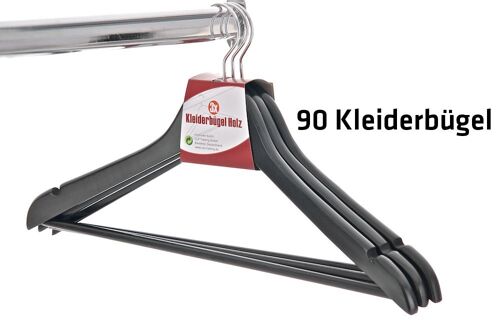 90x kleerhangers zwart 12x45x23 zwart