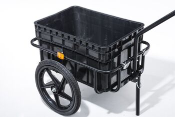 Remorque vélo Willy noir 61x160x90 métal plastique noir 4