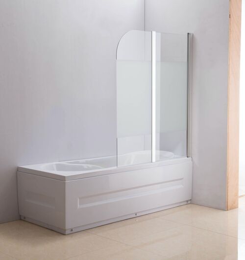 Douchewand 133x53cm/133x55cm Rechts half mat half gematteerd glas x108x133 half gematteerd glas Glas