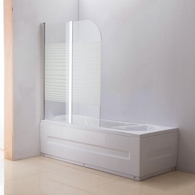 Shower screen 133x53cm/133x55cm left striped frosted glass striped x108x133 frosted glass striped Glass
