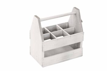 Porte-bouteilles Thusnelda blanc antique 18x31x29 bois blanc antique 4