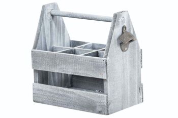 Porte-bouteilles Thusnelda Gris 18x31x29 Bois Gris 1