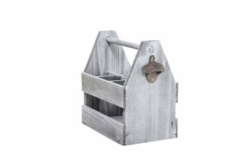 Porte-bouteilles Thusnelda Gris 18x31x29 Bois Gris 2