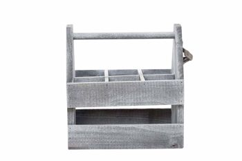 Porte-bouteilles Thusnelda Gris 18x31x29 Bois Gris 3