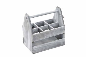 Porte-bouteilles Thusnelda Gris 18x31x29 Bois Gris 4