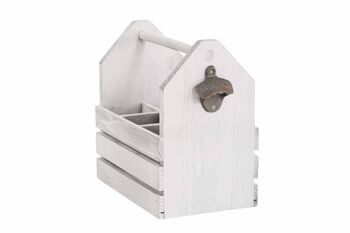 Porte-bouteilles Hermann blanc antique 18x31x29 bois blanc antique 2