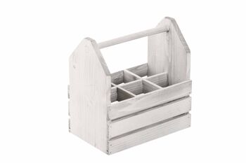 Porte-bouteilles Hermann blanc antique 18x31x29 bois blanc antique 4