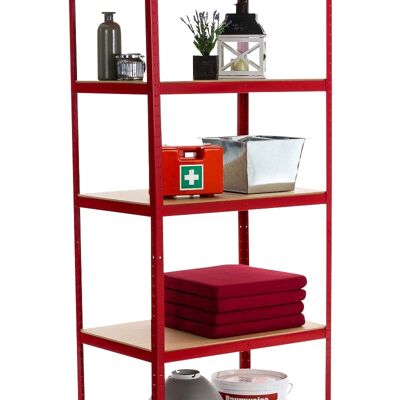 Storage rack 90x45x200 cm red 45x90x200 red metal metal