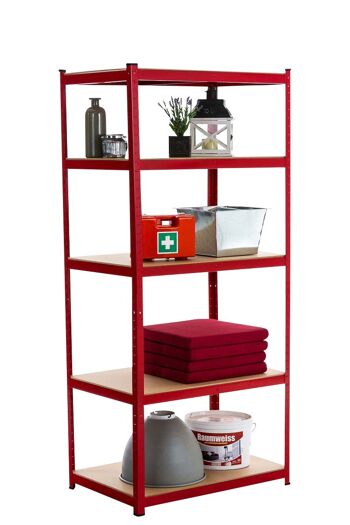 Etagère de rangement 90x60x200 cm rouge 60x90x200 métal rouge métal 1