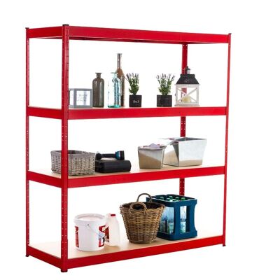 Storage rack 160x60x180 cm red 60x160x180 red metal metal