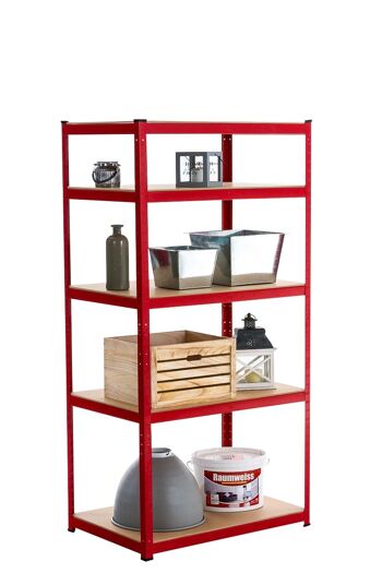 Etagère de rangement BIG 90x45x180 cm rouge 45x90x180 métal rouge métal 1