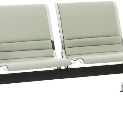 Waiting bench Frankfurt 2-seater Gray 70x125x78 Gray artificial leather metal