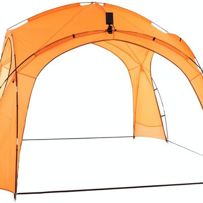Tenda per feste 3,5 x 3,5 m arancione 350x350x230 plastica arancione Legno