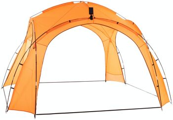 Tente de fête 3,5 x 3,5 mtr orange 350x350x230 plastique orange Bois 1