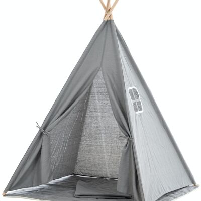 Play tent Esna Gray 120x120x155 Gray Material Wood