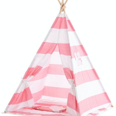 Play tent Esna striped pink 120x120x155 striped pink Material Wood