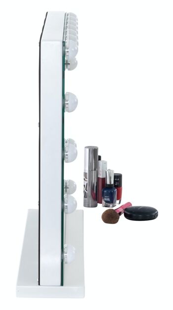 Miroir de maquillage Downey blanc 12x58x46 plastique blanc 3