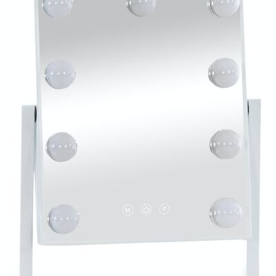 Specchio trucco Majuro bianco 7x30x36 plastica bianca