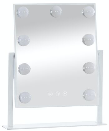 Miroir de maquillage Majuro blanc 7x30x36 plastique blanc 1