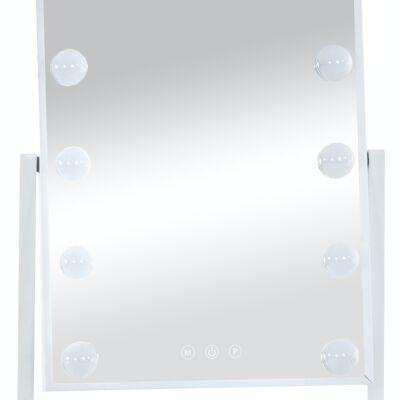 Miroir de maquillage Yaren blanc 9x35x48 plastique blanc