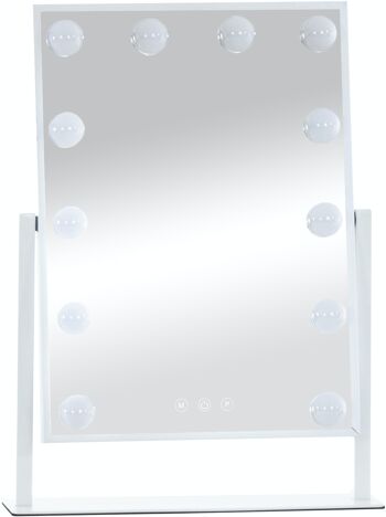 Miroir de maquillage Yaren blanc 9x35x48 plastique blanc 1