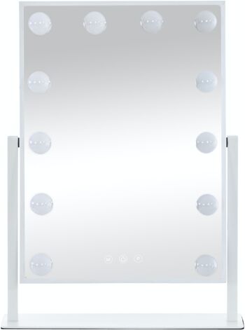 Miroir de maquillage Yaren blanc 9x35x48 plastique blanc 2