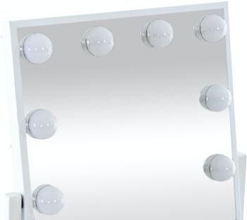 Miroir de maquillage Yaren blanc 9x35x48 plastique blanc 4