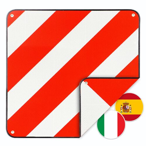 2 in 1 waarschuwingsbord V2 rood Wit 50x50x1 rood Wit metaal