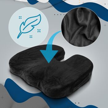 Coussin d'assise ergonomique V2 noir 36x46x7 noir 4