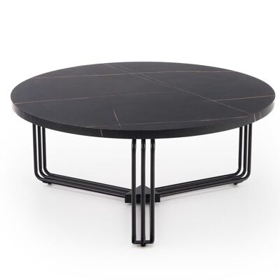Mesa de centro Éoures con aspecto de mármol negro