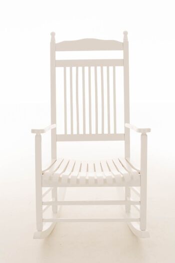 Chaise à bascule Marissa blanc 82x66x112 bois blanc 3