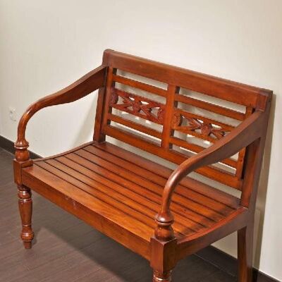 2-seater sofa mahogany rustic 57x150x90 rustic Wood Wood