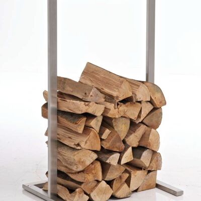 Firewood holder Sidone 40x100 silver 50x40x100 silver metal metal