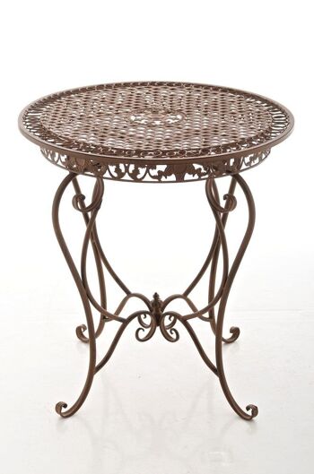 Table Liviana brun antique 68x68x73,5 métal brun antique Fer galvanisé 1