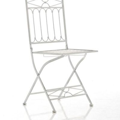 Asina silla plegable blanco antiguo 40x40x95 metal blanco antiguo Hierro galvanizado