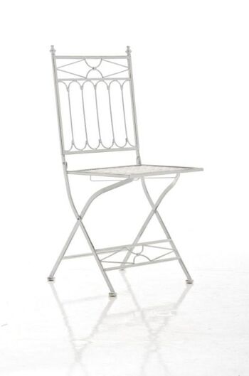 Chaise pliante Asina blanc antique 40x40x95 métal blanc antique Fer galvanisé 1