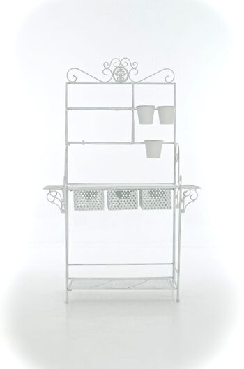 Etagère à plantes XL Shine blanc antique 30x94x149 métal blanc antique métal 2