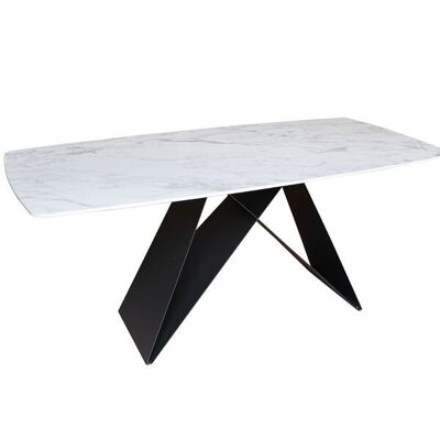 Chelan Dining Table White, Marble Look