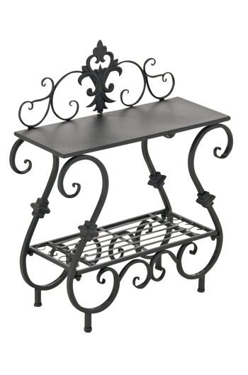 Table à fleurs Aurica noir 22x53x63,5 métal noir métal 1