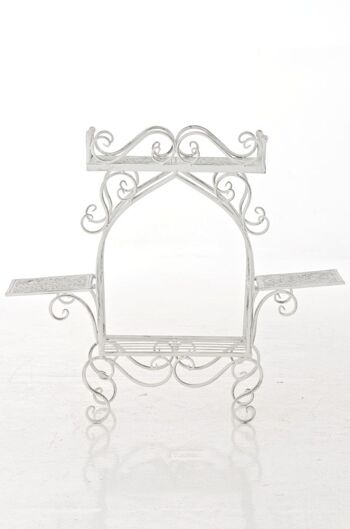Table à fleurs Estera blanc antique 20x72x64 métal blanc antique métal 2