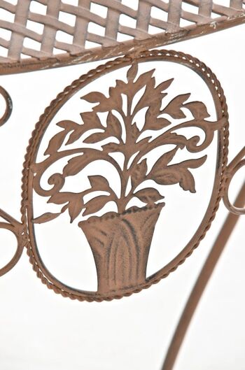 Table à fleurs Sorana brun antique 35x80x79 métal brun antique 5