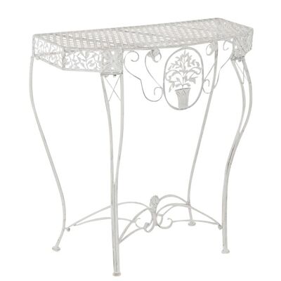 Flower table Sorana antique white 35x80x79 antique white metal