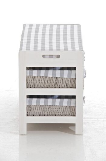 Banc Jan blanc 34x70x45 bois blanc bois 3