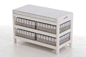 Banc Jan blanc 34x70x45 bois blanc bois 5