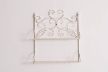 Grande étagère murale Florence blanc antique 14x48x40 bois métal blanc antique 2