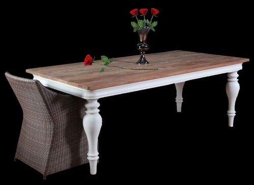 Tafel Belagio 180x100x78 binnen teak/mahonie wit natuurlijk 100x180x78 natuurlijk Hout Hout