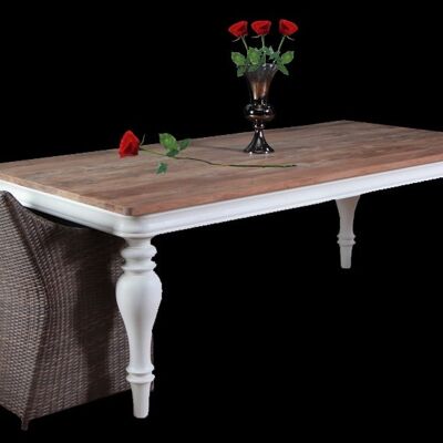 Tafel Belagio 180x100x78 binnen teak/mahonie wit natuurlijk 100x180x78 natuurlijk Hout Hout