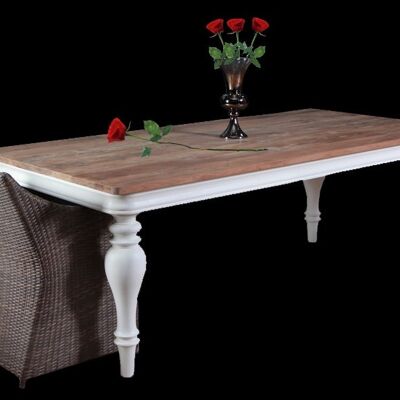 Table Belagio 180x100x78 intérieur teck/acajou blanc naturel 100x180x78 bois naturel Bois